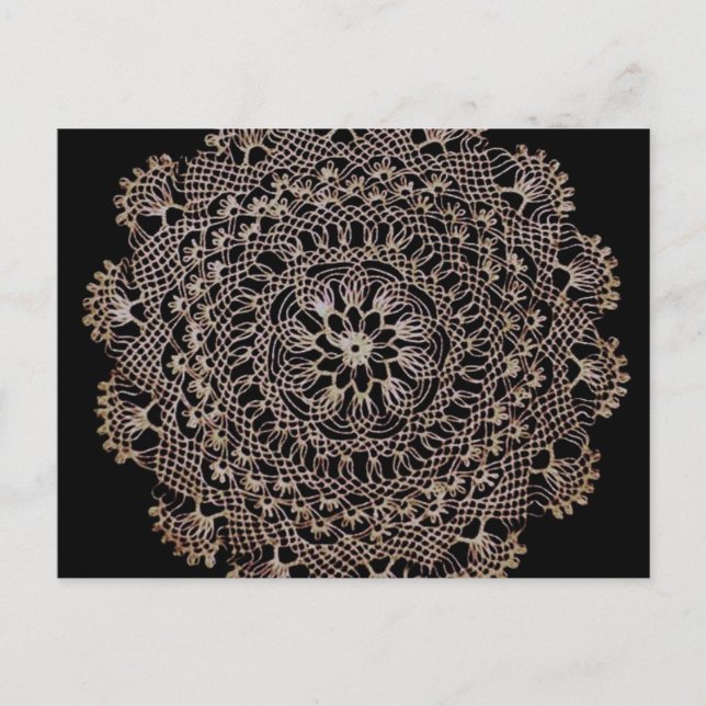 Carte Postale Motif floral de dentelle (Devant)