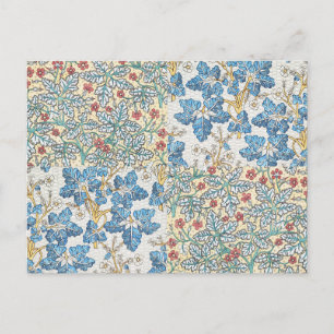 Carte Postale Motif floral de géranium sauvage Art nouveau vinta