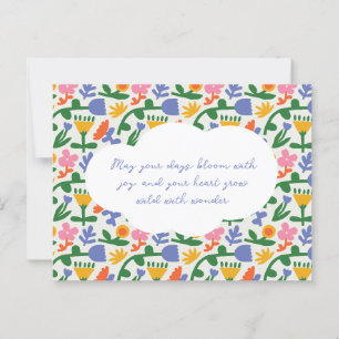 Carte Postale Motif floral de printemps amusant