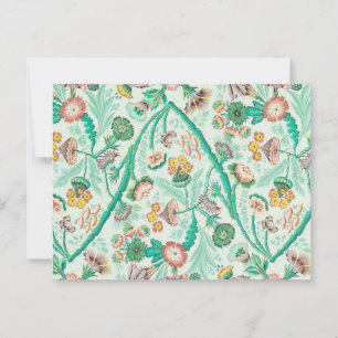 Carte Postale Motif floral de vigne à feuilles fleuries vintage