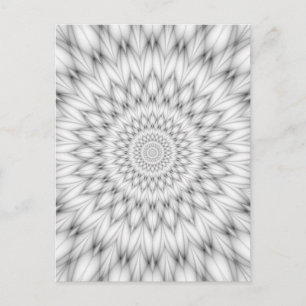 Carte Postale Motif floral en noir et blanc