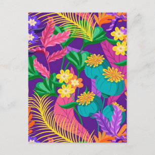 Carte Postale Motif floral exotique coloré-23148