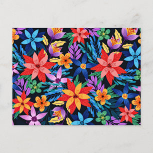 Carte Postale Motif Floral Exotique Coloré-68578
