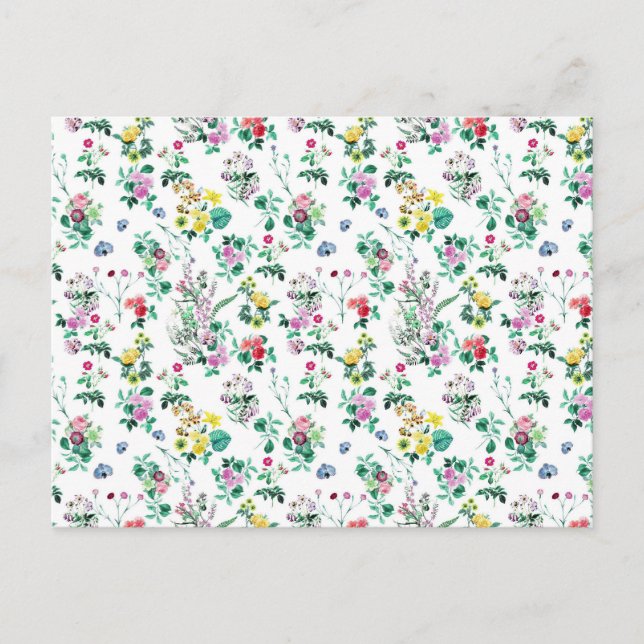 Carte Postale Motif floral léger (Devant)