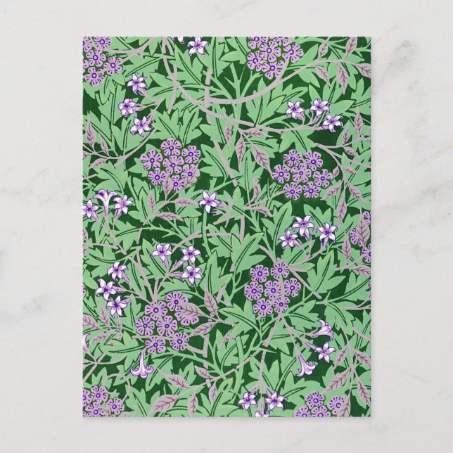 Carte Postale Motif floral lilas et vert (Devant)