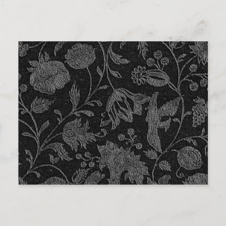 Carte Postale Motif floral noir élégant