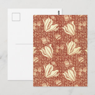 Carte Postale Motif floral Red Lily de style William Morris