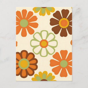 Carte Postale Motif floral rétro aux marguerites