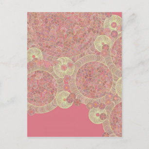 Carte Postale motif floral rose abstrait art personnalisé couleu