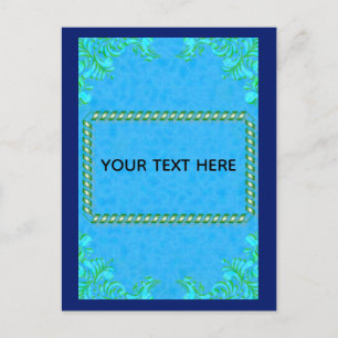 Carte Postale motif floral vert orné