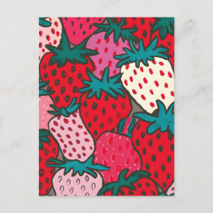 Carte Postale Motif Fraise