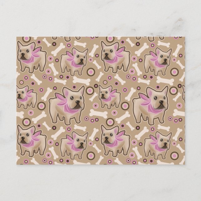 Carte Postale Motif français de Bulldog (Devant)