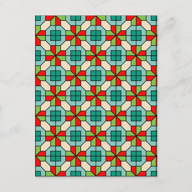 Carte postale motif géométrique (Devant)