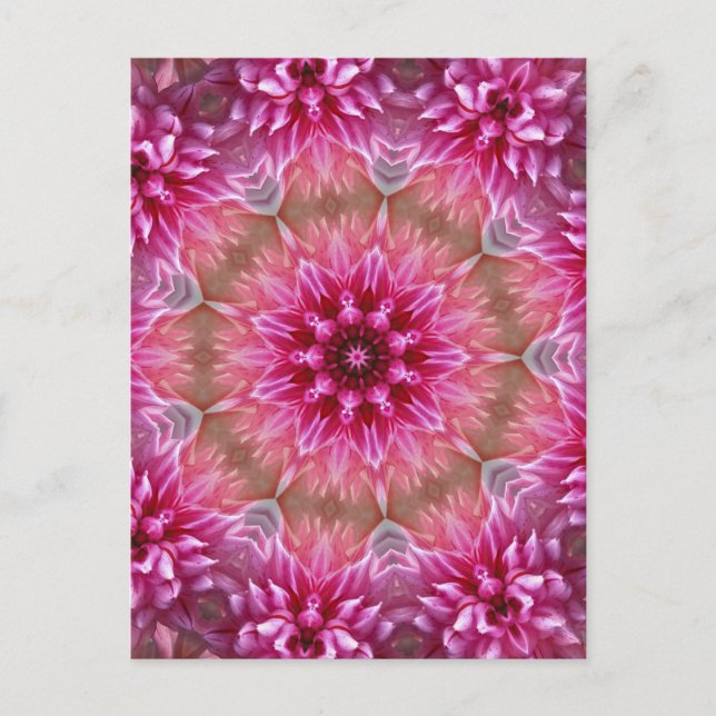 Carte Postale Motif géométrique à fleurs rose Mandala-67545 (Devant)