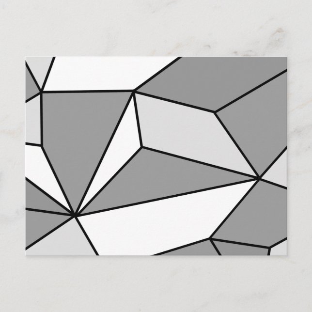 Carte Postale Motif géométrique Abstrait - gris. (Devant)