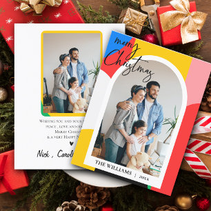 Carte Postale Motif géométrique Abstrait Photo Joyeux Noël