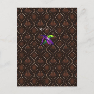 Carte Postale Motif géométrique Art Déco or marron élégant