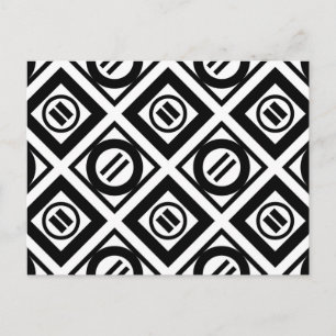 Carte Postale Motif géométrique Black Equal Sign en blanc