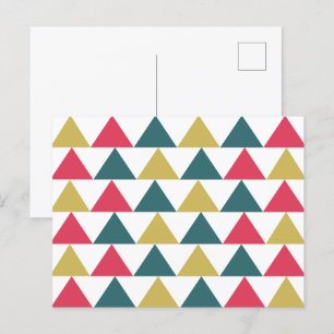 Carte Postale Motif géométrique coloré de triangle