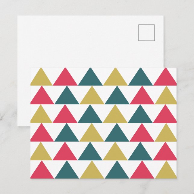 Carte Postale Motif géométrique coloré de triangle (Devant / Derrière)