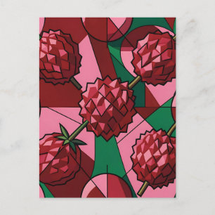 Carte Postale Motif Géométrique de Litchi