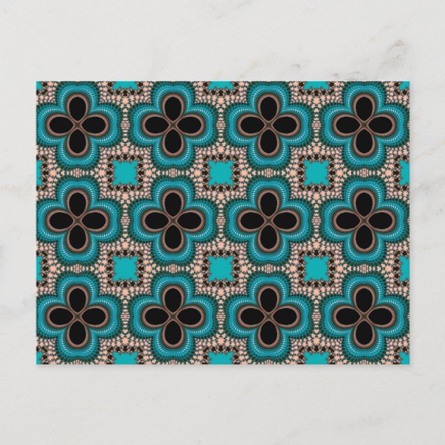 Carte Postale Motif géométrique de noir et de style marocain (Devant)