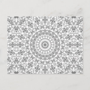 Carte Postale Motif géométrique gris Mandala