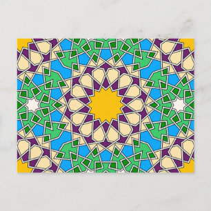 Carte postale motif géométrique islamique