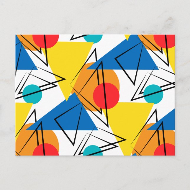 Carte Postale Motif géométrique moderne rétro (Devant)