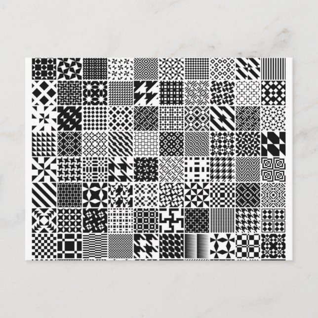 Carte postale Motif géométrique monochrome (Devant)