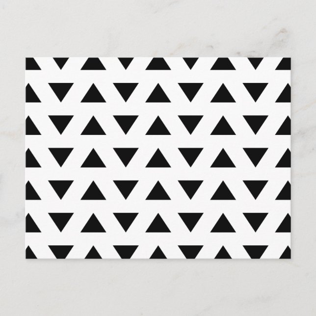 Carte Postale Motif géométrique noir et blanc des triangles. (Devant)