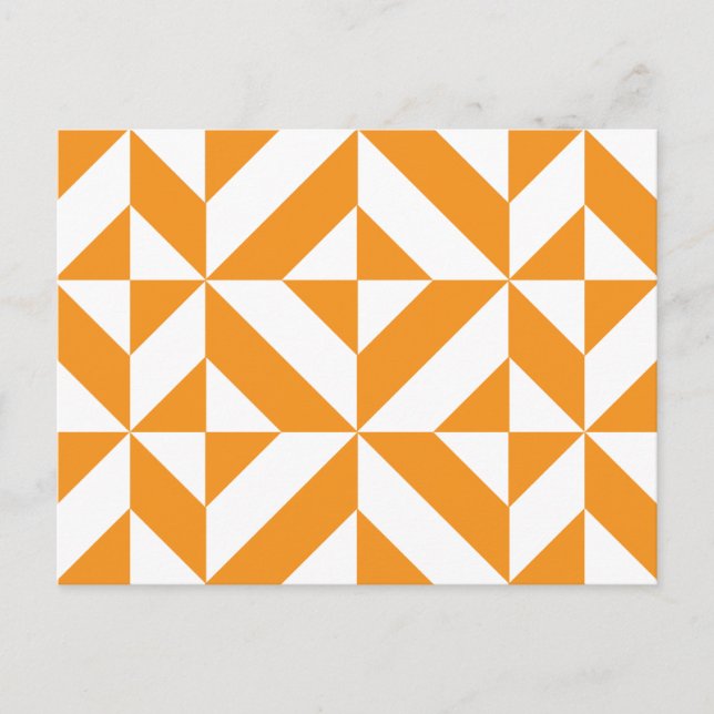 Carte Postale Motif géométrique orange brûlé de cube en Deco (Devant)