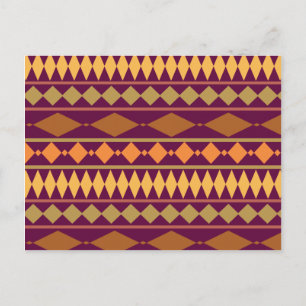 Carte Postale Motif géométrique Tribal de Magenta Gras