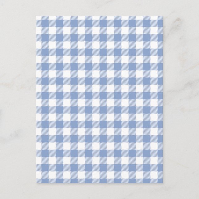 Carte Postale Motif Gingham Bleu Clair Imprimé Carreaux Classiqu (Devant)