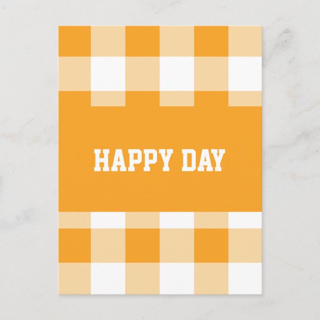 Carte Postale Motif Gingham Joyeux Jour  (Devant)