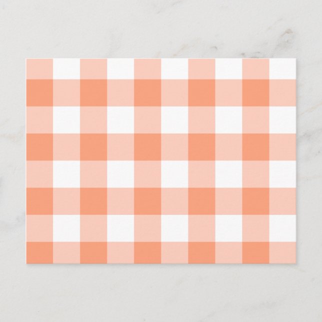 Carte Postale Motif Gingham Saumon Clair (Devant)
