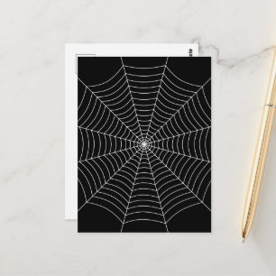 Carte Postale Motif Halloween toile d'araignée noir et blanc