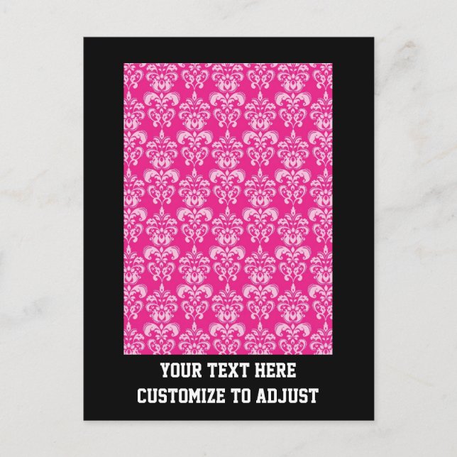 Carte Postale Motif humide rose chaud (Devant)