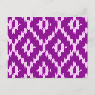 Carte Postale Motif Ikat - Améthyste violet et orchidée