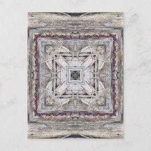 Carte Postale Motif inspiré des Aztèques rose tendre