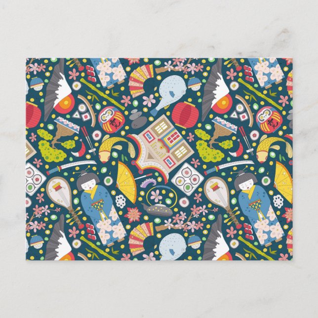 Carte Postale Motif japonais sans joint (Devant)