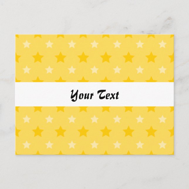 Carte Postale Motif jaune avec des étoiles (Devant)