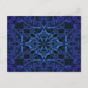 Carte Postale Motif kaléidoscope bleu