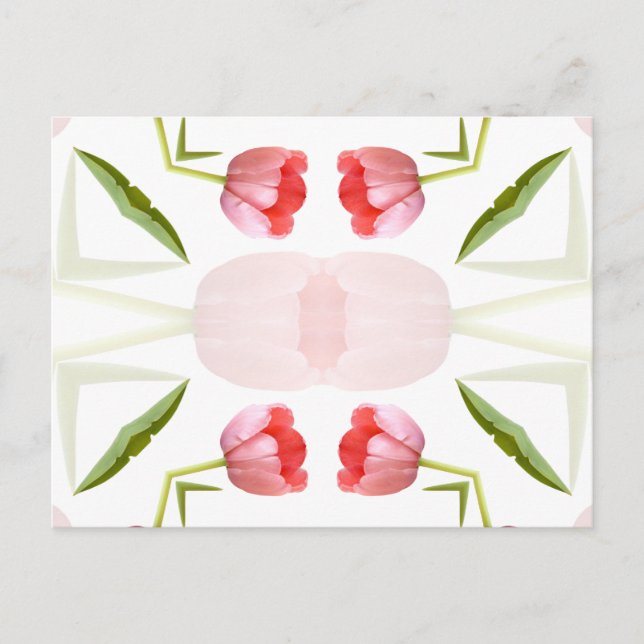 Carte Postale Motif Kaleidoscope rose Tulip (Devant)