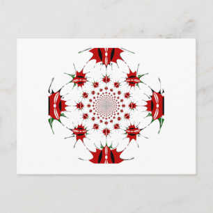 Carte Postale Motif kényan du bouclier national du pavillon kalé