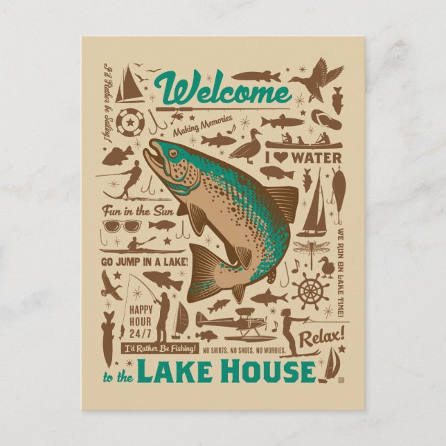 Carte Postale Motif Lake House (Devant)
