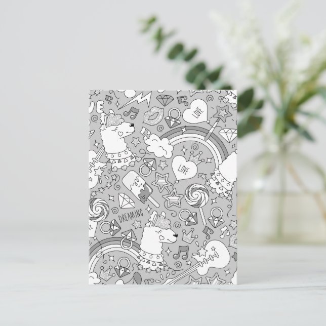 Carte Postale motif lama 4 (Debout devant)