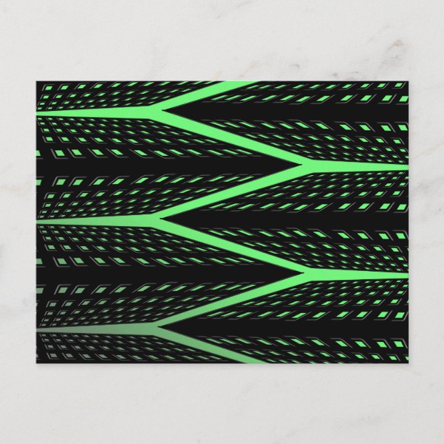 Carte Postale Motif laser vert (Devant)