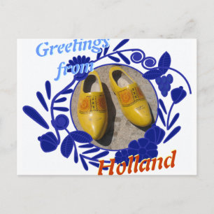 Carte Postale Motif logiciel Delware et Clogs Salutations de la