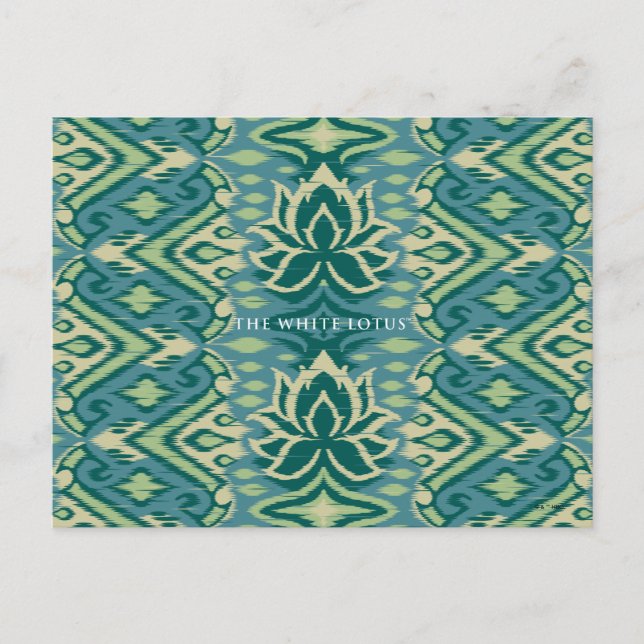 Carte Postale Motif Lotus Ikat - Le Lotus Blanc (Devant)